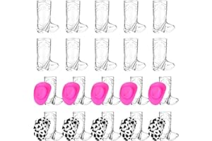 GANGBARU 40 Pcs Plastic Cowboy Boot Shot Glasses 1 Ounce Mini Western Cowboy Cowgirl Hats Craft Reusable Cowboy Boot Cups for