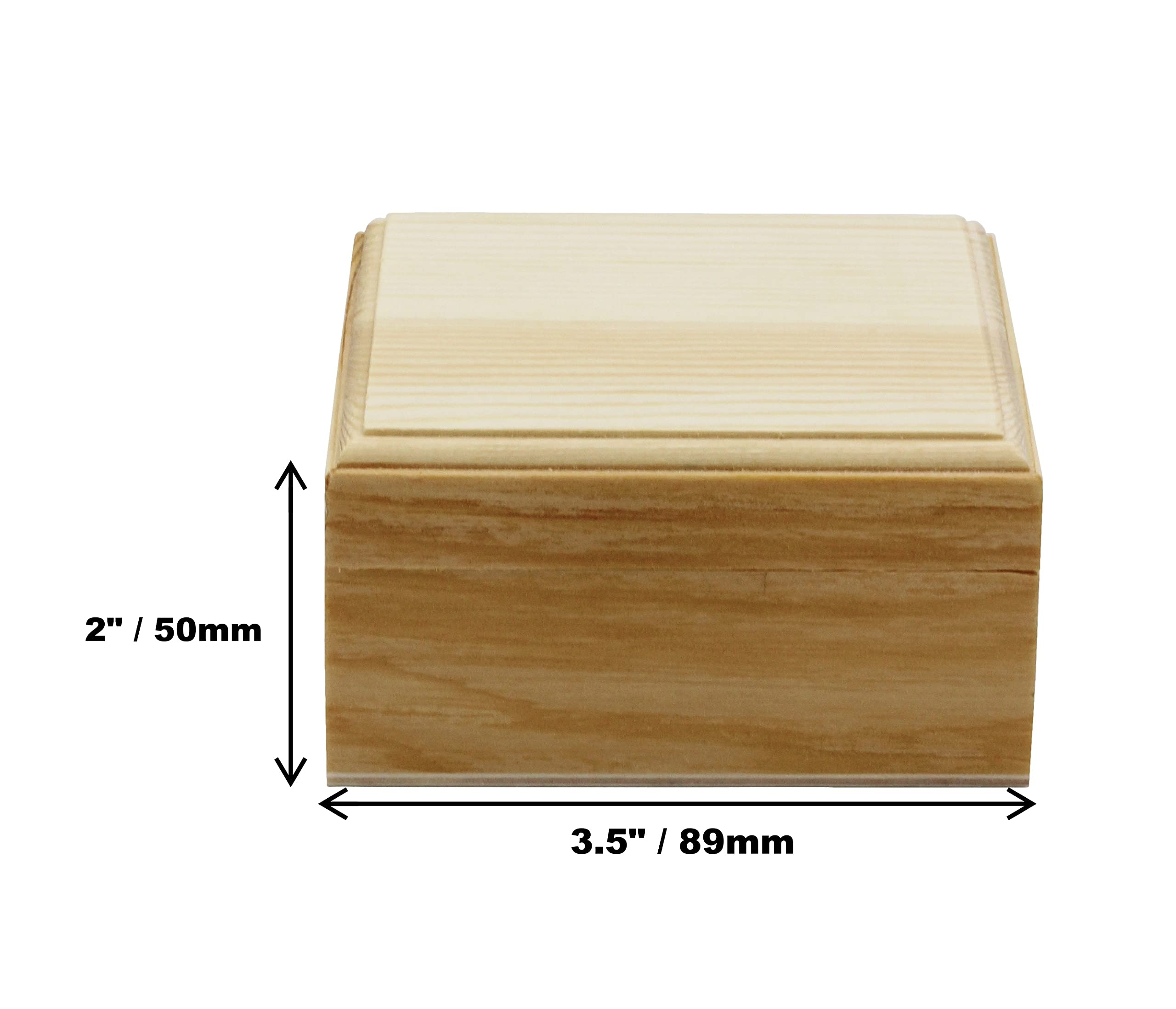 Creative Hobbies® Unfinished Mini Wood Craft Box with Hinged Lid and Magnetic Closure, 3.5 Inch - Perfect for Arts, Crafts, and Personalized Gifts