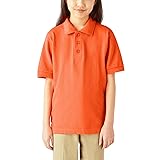 Dickies boys Short Sleeve Pique Polo, Orange, Small 8