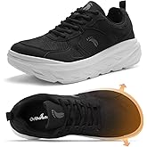 Women's Orthopedic Diabetic Wide Tennis Sneakers: Comfort Plantar Fasciitis Heel Spurs High Arch Orthotic Swollen Sneakers, Supportive Business Soft Wear Leisure Running Walking Shoes Black Size 7.5