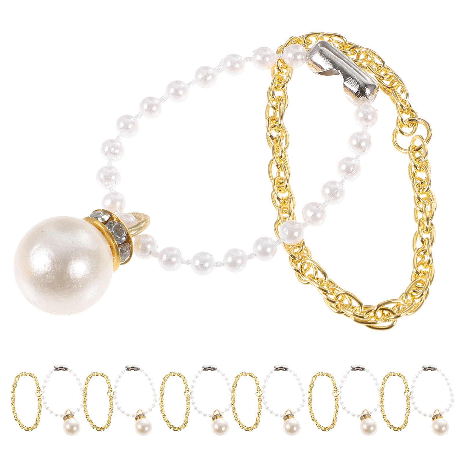 Photo 1 of Alasum 30pcs Play Mini for Princess Party Pearl Miniature Little Doll Children Decorative Costume Dress Neck Chain Necklace Kids Decor Gold Jewelry Up Plastic with Favors