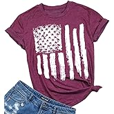 Patriotic Shirts for Women American Flag Shirt 4th of July Tshirt Graphic Tees Casual Short Sleeve Tee Top
