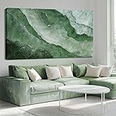 ZENPEE Green Modern Wall Art, Texture Abstract Oil Painting, for Living Room, Wall Decor for Office, 29" x 58" Canvas Painting