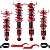 EVIL ENERGY Coilovers Compatible for Mazda Miata MX-5 NA NB 1989-2005, Height Adjustable Lowering Kit, Twin-Tube Coilover Suspension Kit for Comfortable Ride, Red