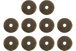 uxcell 10pcs Cabinet Knob Backplate, 1.18 Inch Round Shape Brass Backplate Washers Classical Furniture Decoration Gasket for 