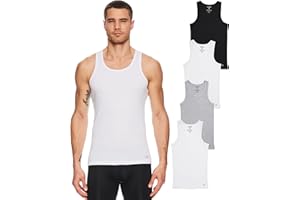 JOE BOXER Mens Tank Top Undershirt Cotton Rib, Gym Tagless A Shirts