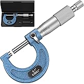 HDLNKAK Outside Micrometer, 0-1" Machinist Micrometer, 0.0001" Graduation Micrometer Set, Alloy Precision Micrometer, Machini