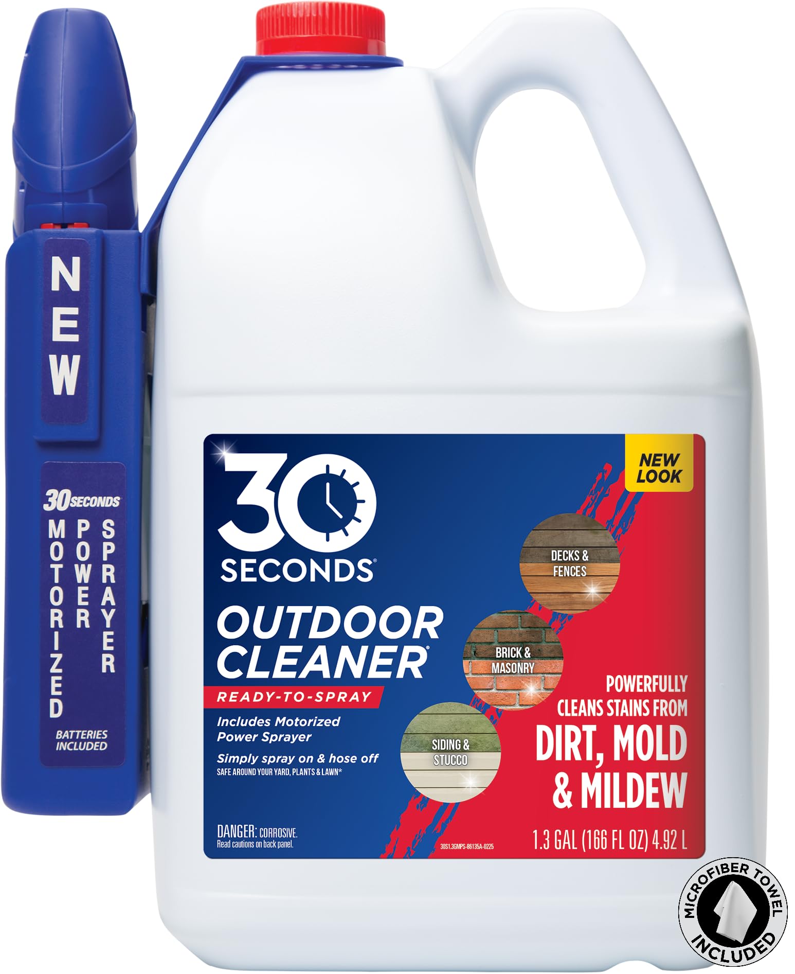Photo 1 of 30 SECONDS Mold and Mildew Stain Remover | Ready to Use | Battery Powered Spray Wand | 1.3 Gallon