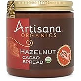 Artisana Organics Hazelnut Cacao Spread, 9.5 oz | USDA Organic, No Palm Oil, Sweetened with Coconut Sugar