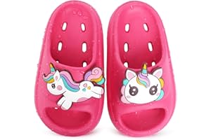Boys Girls Slide Sandals Unicorn Cushioned Thick Sole Summer Beach Pool Shower Slippers Non-slip Quick Drying Sandal for Todd