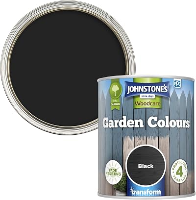 Johnstone's Garden Colours Fence Paint Black Exterior Wood 1 L Weathershield
