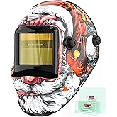 YESWELDER Auto Darkening Welding Helmet, Blue Light Blocking, 1/1/1/1 True Color Solar Powered Welding Hood with 2 Arc Sensors, Wide Shade 3.5/9-14 Welder Mask for TIG MIG ARC and Grind