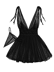 Lilosy Petite Sexy Polka Dots Mesh Sheer Babydoll
