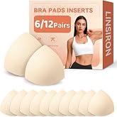 LINSIRON Bra Pads Inserts,Removable Sports Bra Inserts,6 Pairs | A/B,B/C,C/D Cup Optional Bra Cups Insert for Women