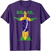 BRASIL - Christ The Redeemer Statue &amp; Brazilian FLAG Pride T-Shirt