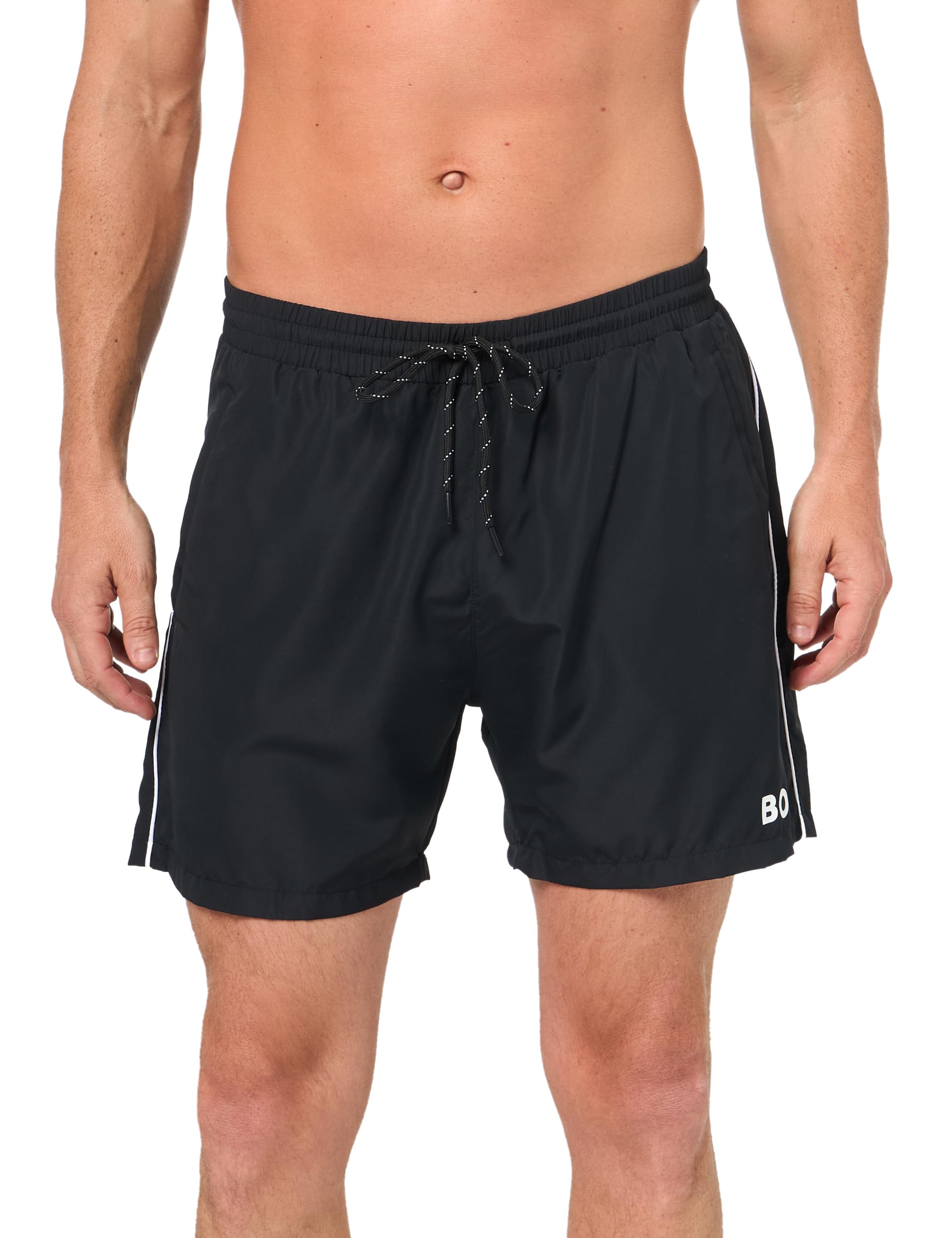 Photo 1 of BOSS Standard Medium Length Solid Swim Trunk, Black Currant, XL