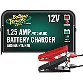 Battery Tender Plus 12V 1.25 AMP Car &amp; Motorcycle Battery Charger and Maintainer, Float Charge for Automotive, and ATVs - Smarter Than a Trickle Charger