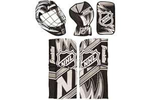 Franklin Sports NHL Youth Knee Hockey Goalie Pads + Helmet Set - Kids Knee + Mini Hockey Goalie Gear + Equipment - (2) Leg Pads, Catch Glove, Blocker + Mask Included