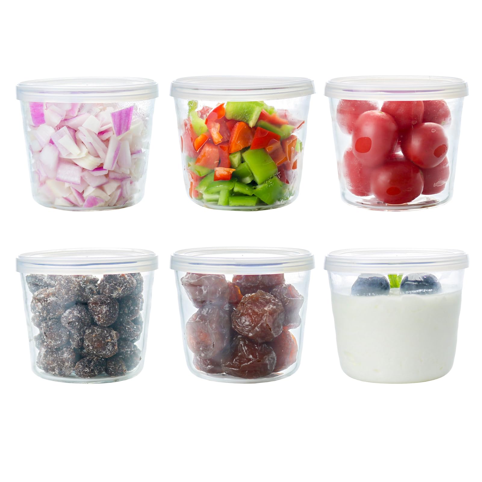 Photo 1 of **PARTIAL SET** HillSpring Small Glass Bowls with Removable Lids, Set of 6, Portion Dessert Bowl for Pudding and Jelly, 6.8 oz Clear Containers for Meal Prep, Baking, and Food Storage