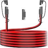 BBHEJJ 12AWG SAE Extension Cable, 15FT SAE Connector Extension Cable Quick Disconnect Wire Harness with Polarity Reverse Adap