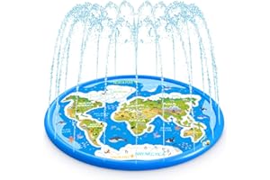 GOAITOU Splash Pad Sprinkler for Kids, 68 inches Splash Play Mat, Wading Swimming Pool Mat for Toddlers, Outdoor Games Water 