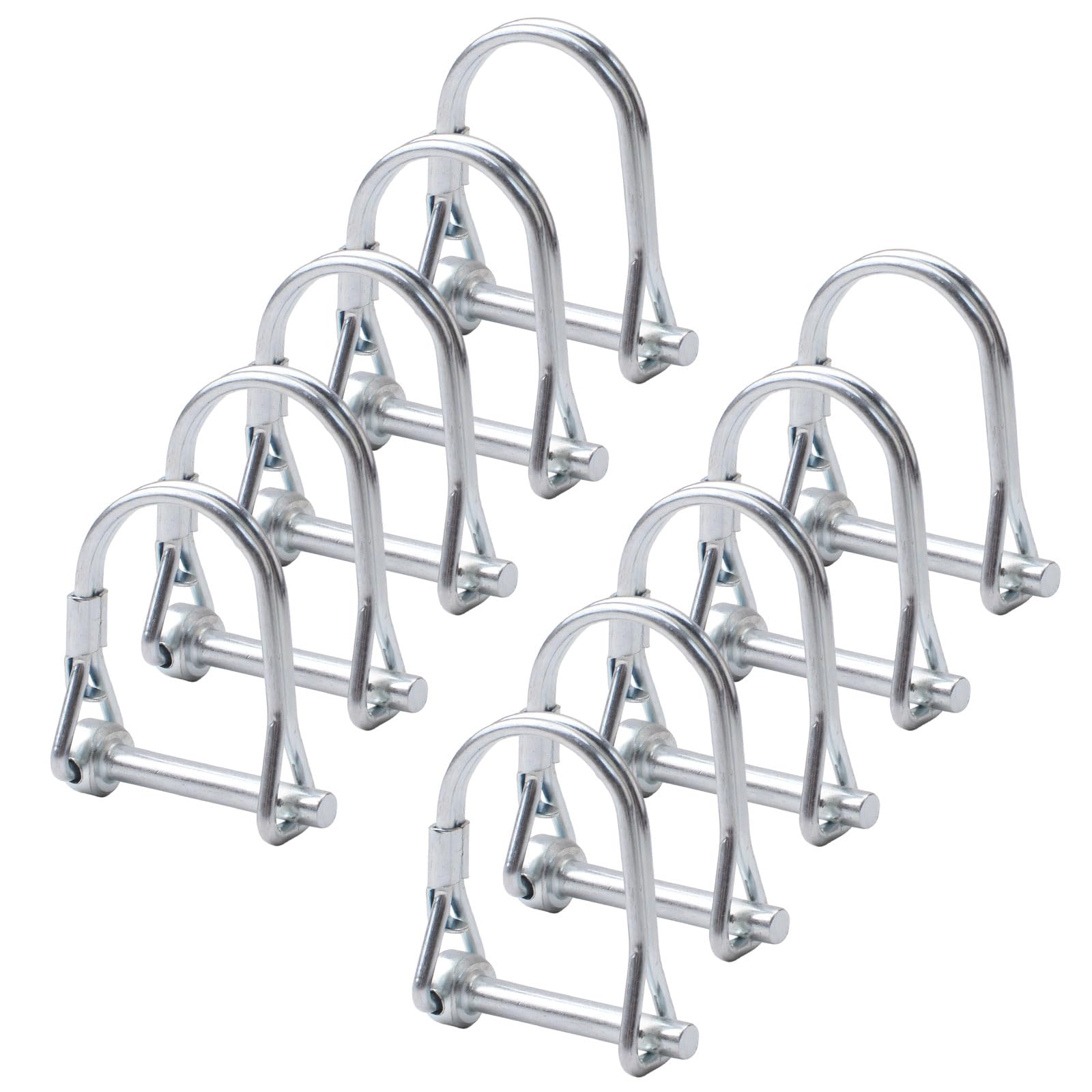 INCREWAY 10Pcs Wire Lock Pin, Carbon Steel Shaft Locking Pin, Round Loop Wire Lock Pin for Track Farm Lawn（M4.5 * 30）