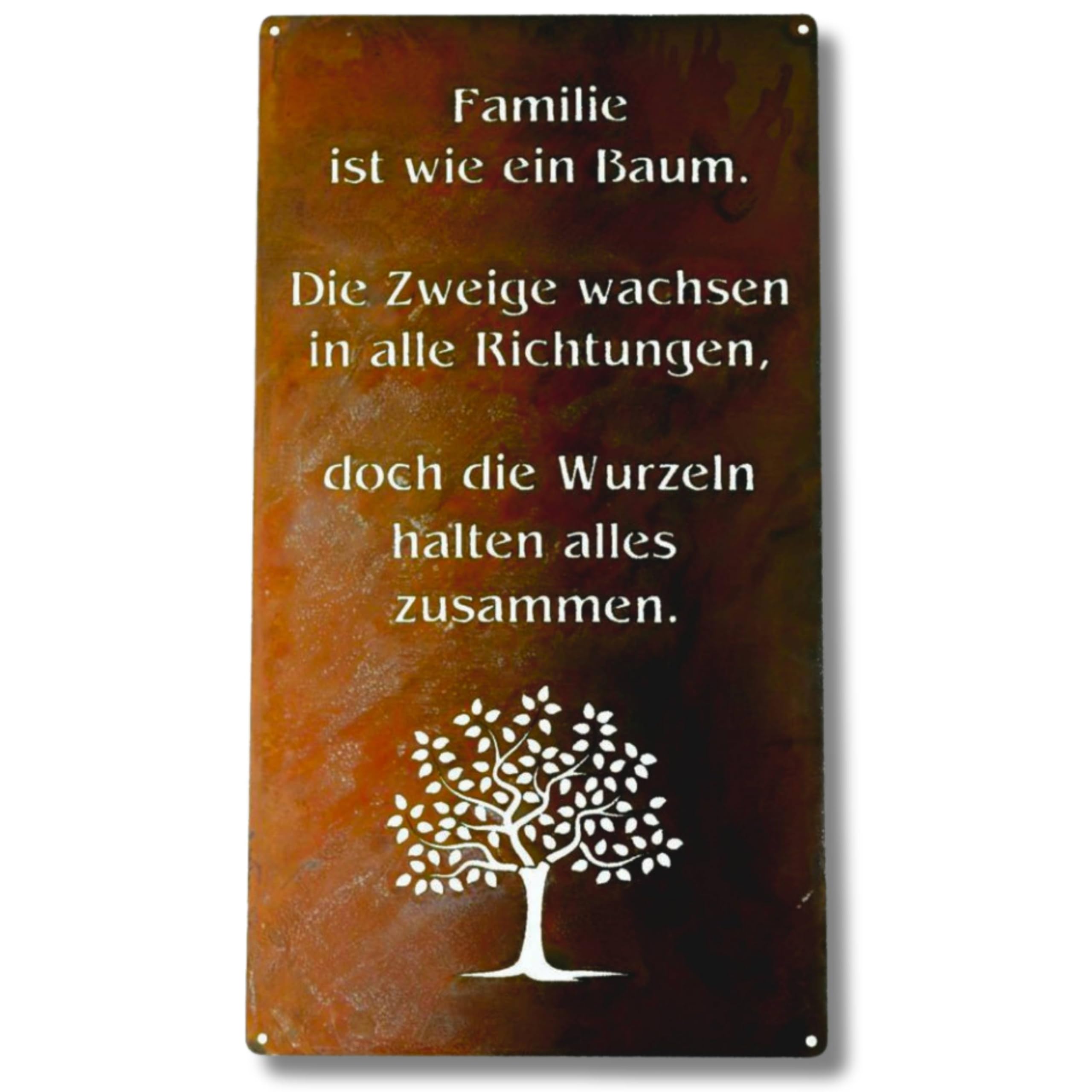 Rostikal Rust Garden Sign Family Hanging Decorative Sign in Patina 30 x 15 cm