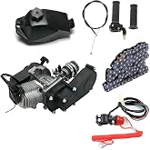 49CC 2-stroke Engine Motor Kit, Pull Start Mini Bike 49cc Engine Single Cylinder Engine Motor for Most Air Cooled 49cc Mini Pocket Bike Mini Dirt Bike ATV Scooter