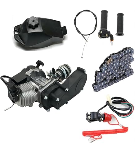 Moteur 49 Cc 2 Temps Pour Pocket Bike - 1,9 KW, 3 CV, Vitesse Max 48 Km/h, Refroidissement Par Air, Démarrage Par Câble
