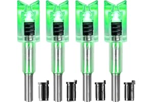 DEEPOWER Crossbow Lighted Nock with ON/Off Switch 4 Pack with .285”/.297”/.300”/.305” Bushings LED Nock Universal Fit for Bolts