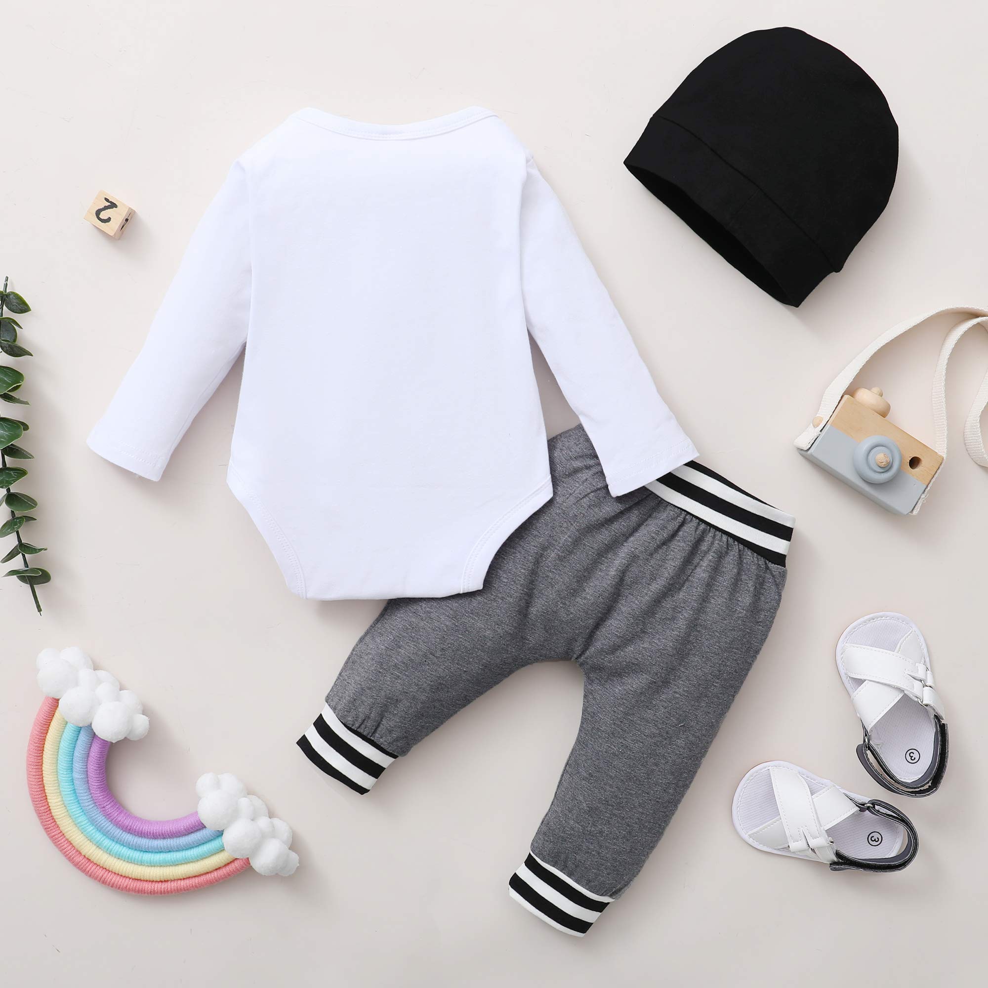 Renotemy Newborn Infant Baby Boy Clothes Fall Winter Outfits New to The Crew Outfit Toddler Baby Boy Clothes Set