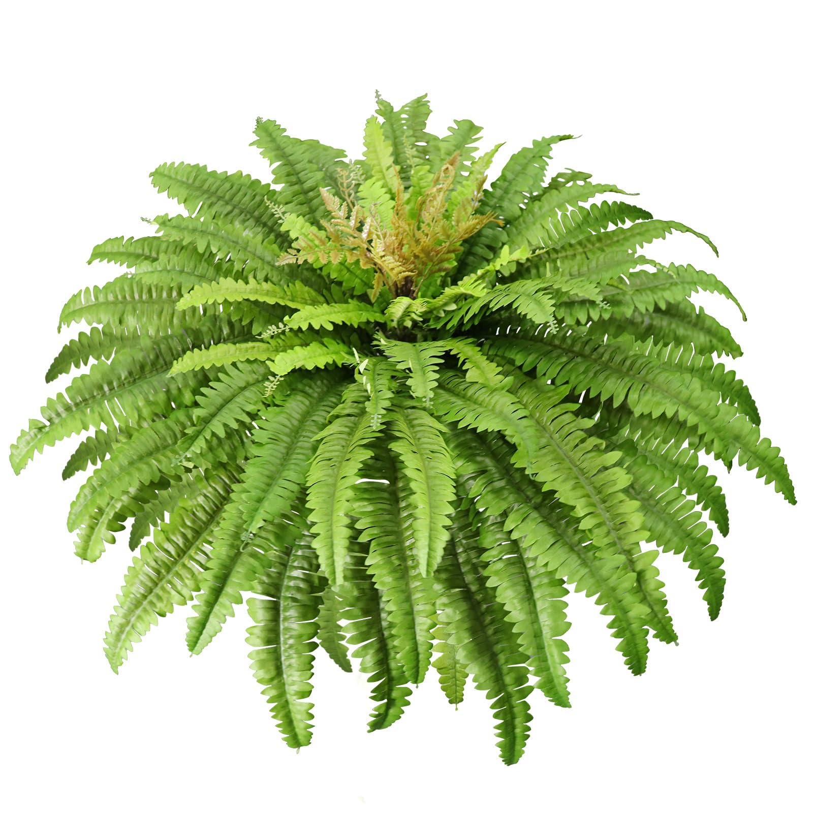 Galebeiren Artificial Ferns for Outdoors, 45" Large Fake Ferns 60 Fronds Faux Boston Fern Plant for Planter Garden Home Yards Farmhouse Decor Light Green