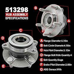 Pair 513298 Front Wheel Bearing Hub Assembly