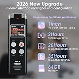 EVISTR L357 64GB Digital Voice Recorder USB MP3 Player with AVR view 5