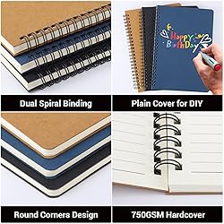 EUSOAR College Ruled Spiral Notebook, A5 12 packs