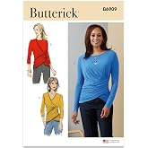 Butterick Misses' Knit Top Sewing Pattern Kit, Design Code B6909, Sizes S-M-L-XL-XXL, Multicolor