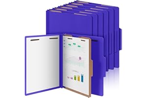 Skyygemm 12 Pcs Classification Folders Letter Size, 1 Divider Pressboard File Folder with Fasteners, Expanding File Organizer Bulk for Teachers, Clergy, Office, Church, Christmas Donations (Purple)