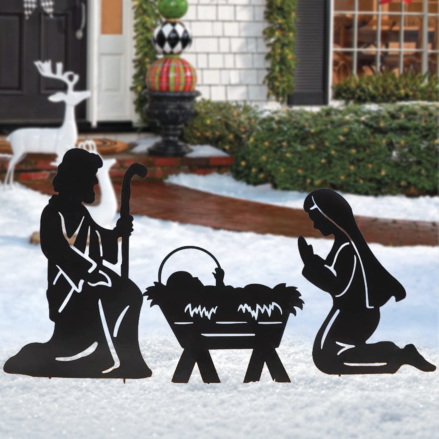 Silhouette Outdoor Nativity Scene 11th Street Design | Yard Card Set