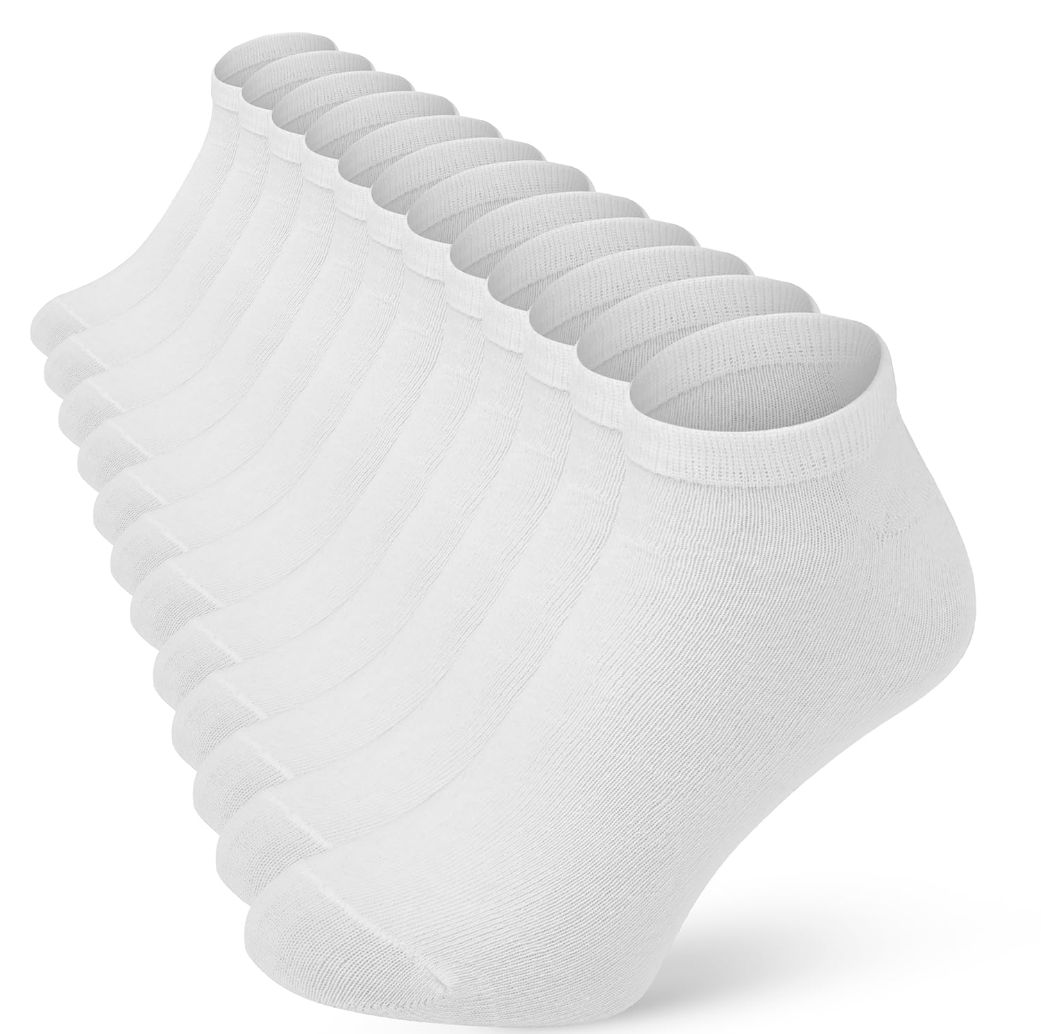 Bonjour 12 Pairs - Trainer Cotton Sports Ankle Socks for Men Women Breathable Durable Athletic Socks Running Socks - UK Size 6-11