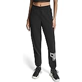 DKNY Womens High Rise Rhinestone Logo Graffiti Relaxed Jogger with Pockets