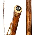 Brazos Rustic Wood Walking Stick, Hardwood, Traditional Style Handle, for Men & Women, Made in the USA, 55"