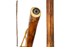 Brazos Rustic Wood Walking Stick, Hardwood, Traditional Style Handle, for Men & Women, Made in The USA, 55"