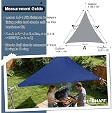 HEYOMART Sun Shade Sail 2x2x2m Triangle Canopy UV 40+ Waterproof Blue view 3