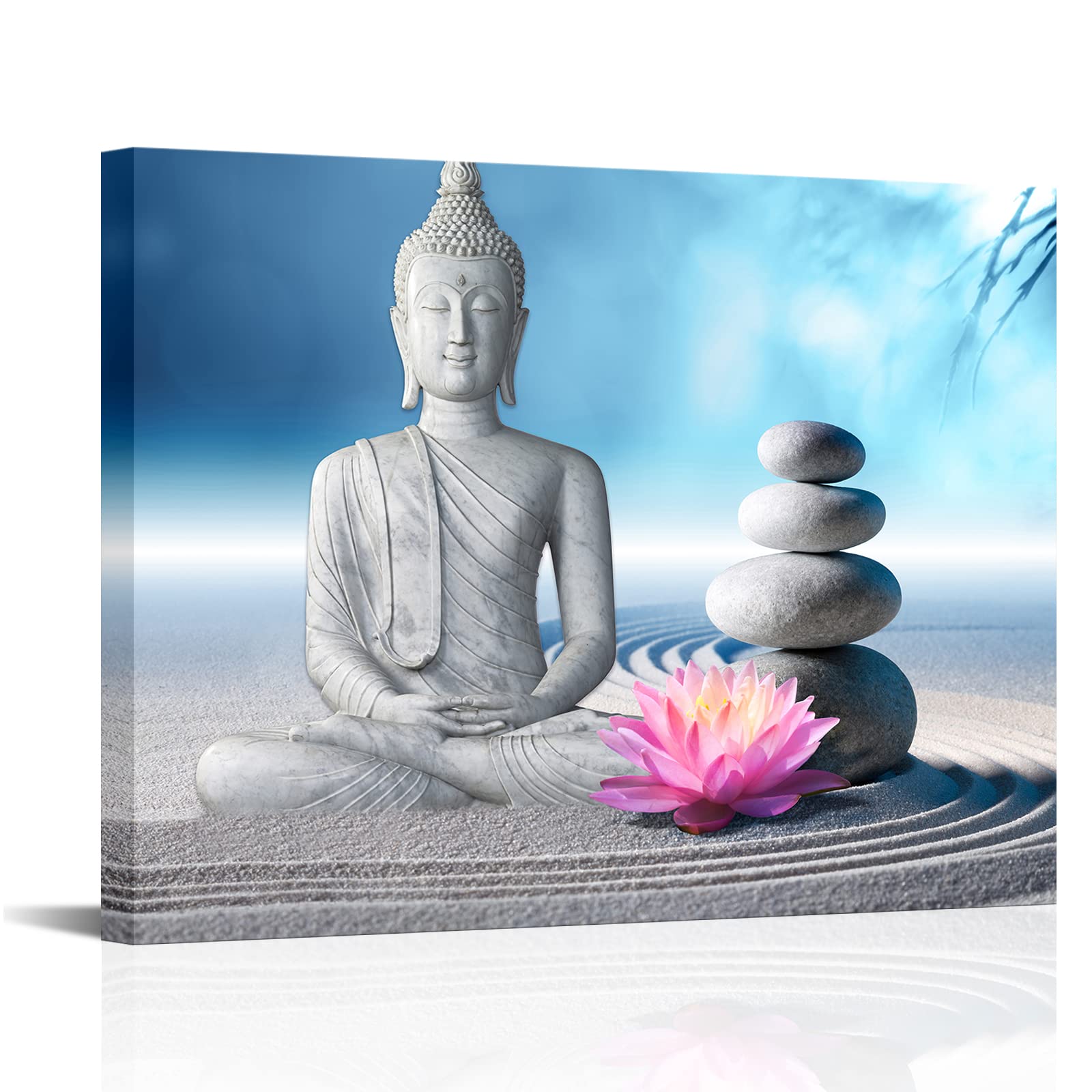Visual Art Decor Buddha Canvas Wall Art Framed and Stretched Large ...