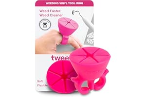 tweexy Craft Vinyl Weeding Scrap Collector Ring | Weeding Tools for Vinyl Heat Transfer, HTV Crafting & Adhesive Paper Sheets Holder | Portable Heat Press Accessories and Supplies (Pink Glow)