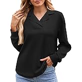 Kopinma Women Waffle Knit Tops 2025 Fall Casual Long Sleeve Shirts V Neck Tunic Tops Sweaters