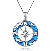 Fryneauy Mountain Sea Voyage Navigation Sterling Silver Graduation Necklace Pendant Jewelry for Women US1