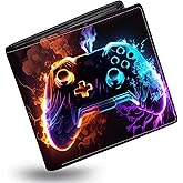 Game Boys Wallet for Kids,Kids Wallets for Teen 9-12 8-12 12-14 with Card Pocket,Funny Gaming Leather Bifold Rfid Blocking Black Purse for Boy Male Youth Guys Christmas Gifts Birthday Present