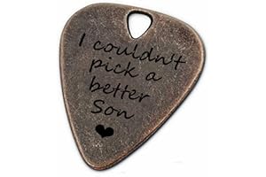 JUPPE Birthday Gifts For Son, Bronze Metal I Couldn't Pick A Better Son Guitar Pick and Bass Pick With Leather Case Music Gifts For Son (I Couldn't Pick A Better Son)