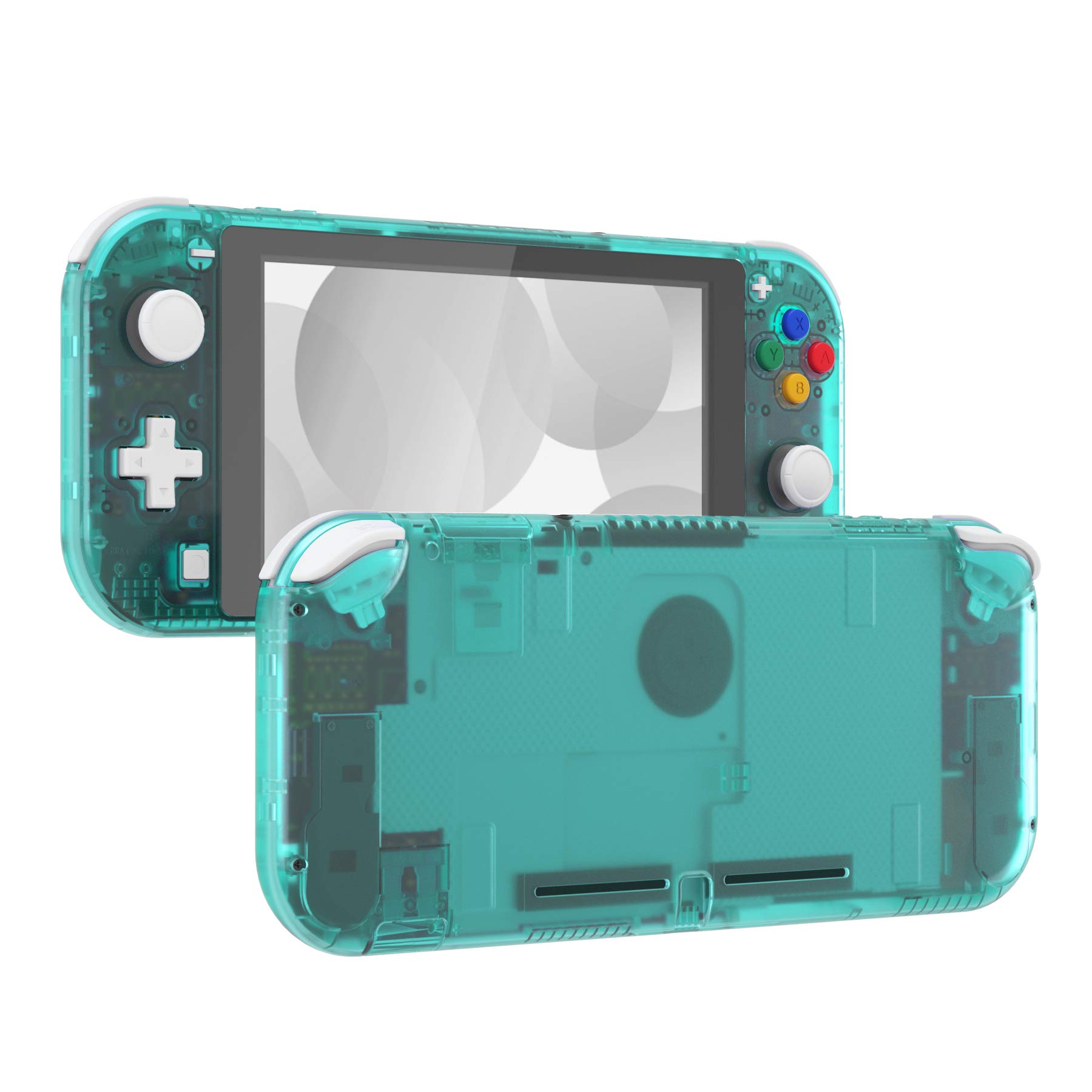 eXtremeRate Carcasa de Repuesto DIY Verde Esmeralda para Nintendo Switch Lite, Carcasa del Controlador de Mano NSL con Protector de Pantalla, Funda Personalizada para Nintendo Switch Lite